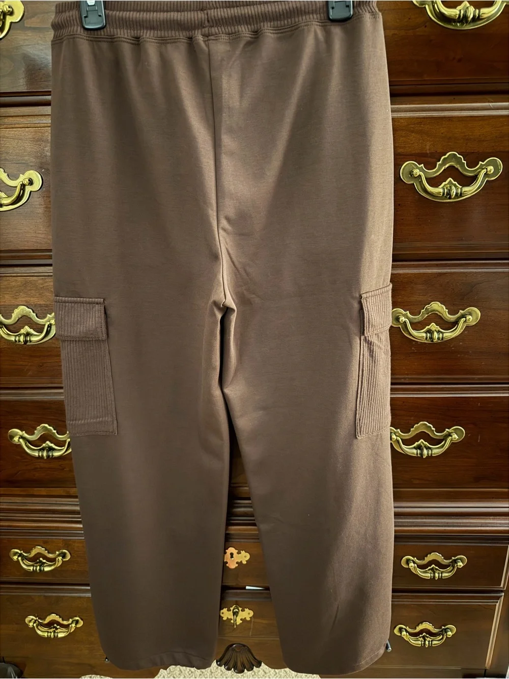 Women's Cargo Sweatpants in Brown – Casual Drawstring Pants